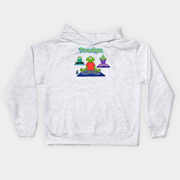 Toadga Yoga Kids Hoodie by King Stone Designs